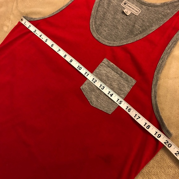 CHARLES AND A HALF TANK TOP - LARGE - RED & GRAY - Picture 4 of 7